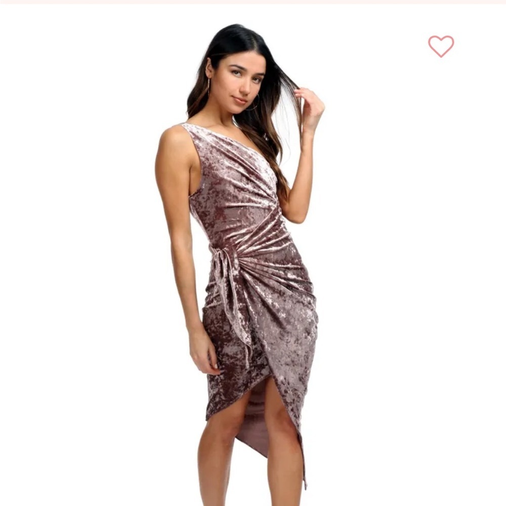 Revolve Y2K pink core Velour bodycon dress size XS